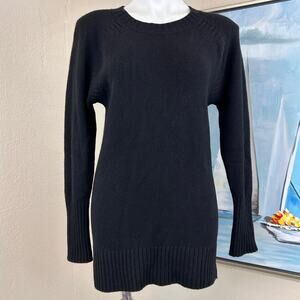 J Crew Cashmere Sweater  Tunic length Black Size med